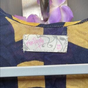 Free People Blue and Yellow Top